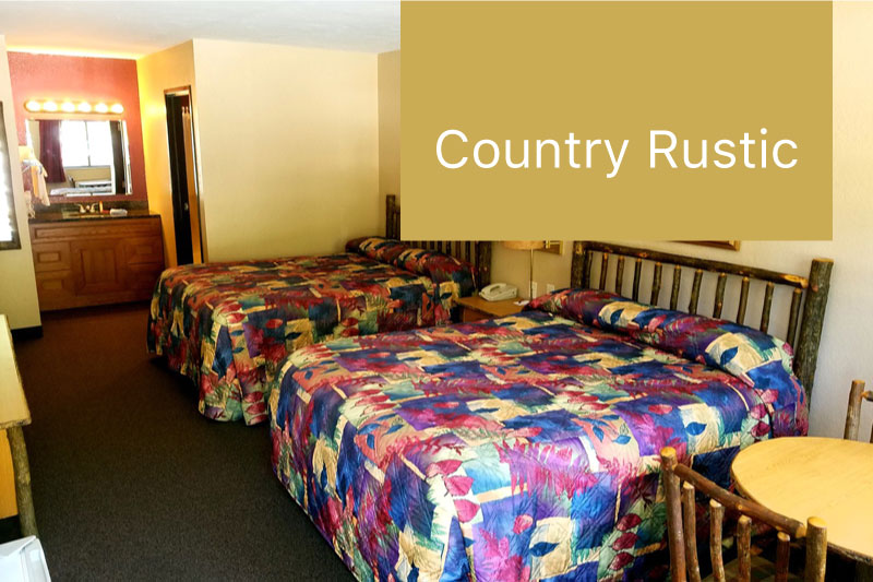Double Queen Country Rustic Room beds