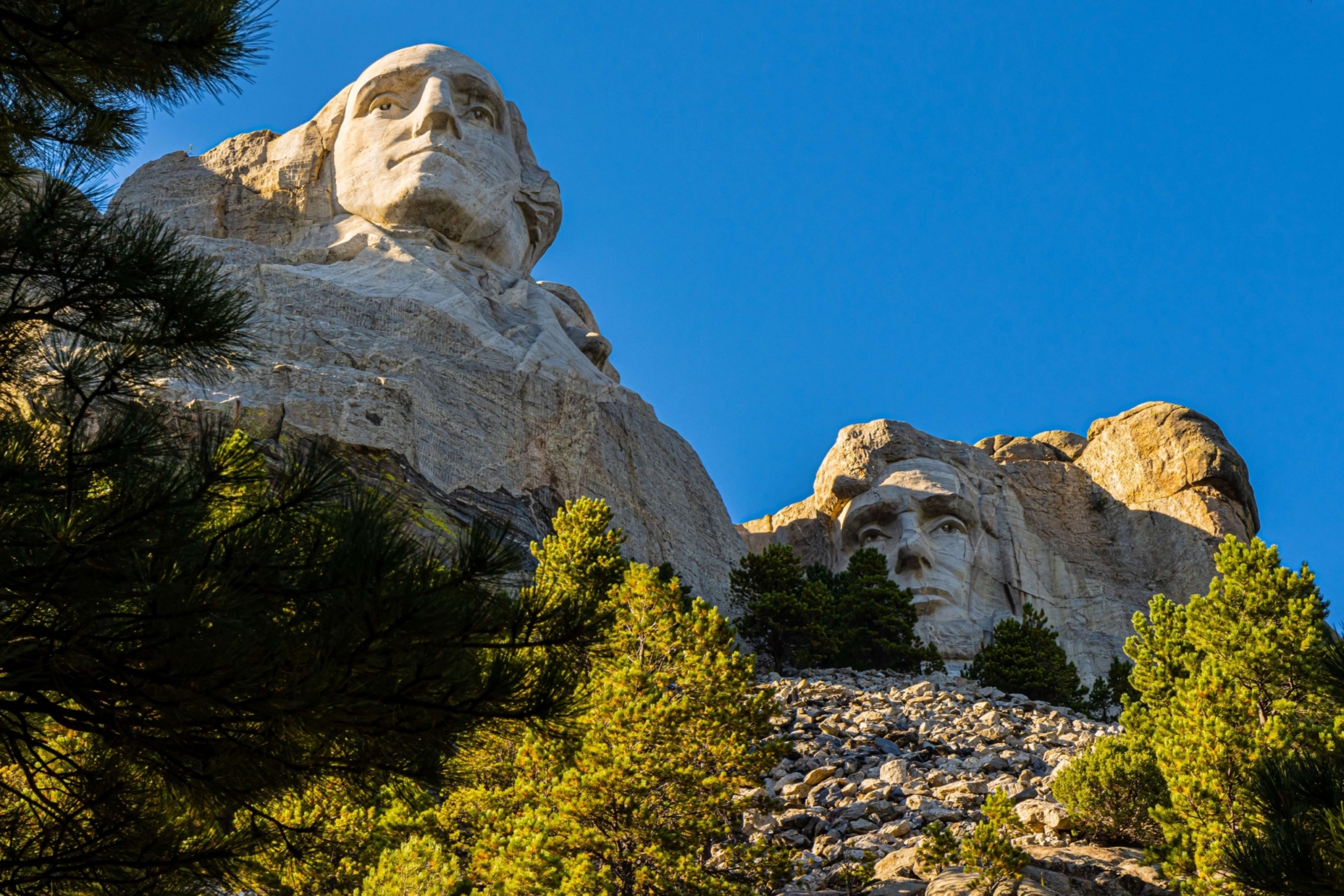 Mount Rushmore, in the morning, near Keystone, South Dakota.